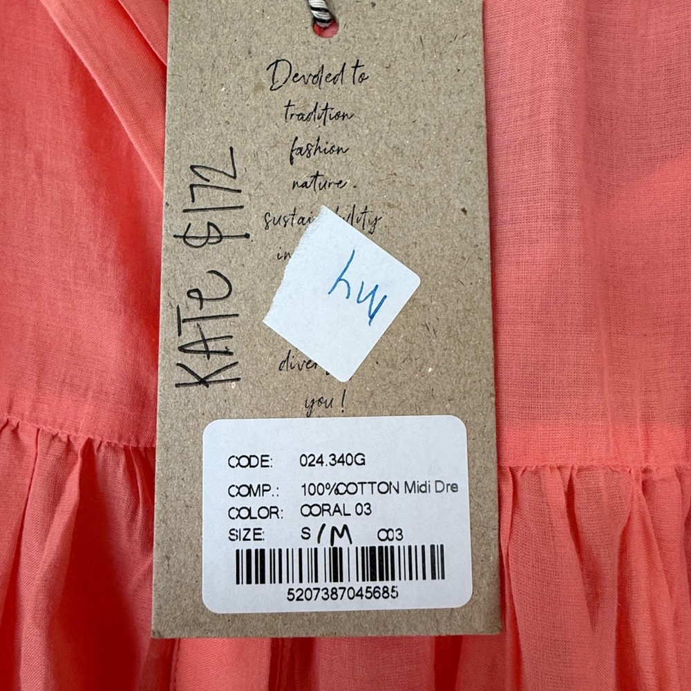 Devotion TWINS Coral Ruffled Midi Dress - Picture 14 of 14